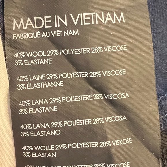 NWTs Club Monaco Wool Blend Tuxedo Black Pant with Blue Stripe - Picture 6 of 6